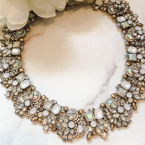 Pearl & Gold Statement Necklace Women's Necklace Etsy