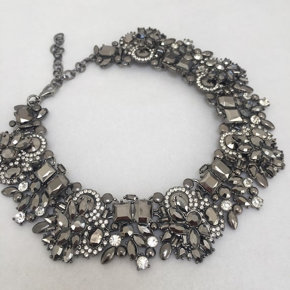 Grey choker best sale necklace
