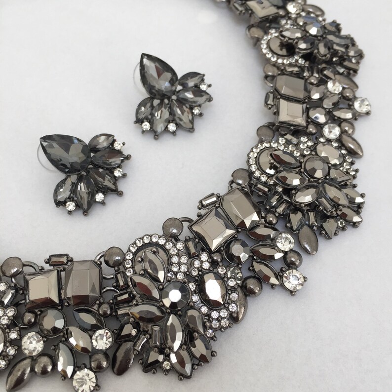Grey Pearl Statement Choker Necklace main image 0