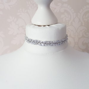 Collier ras de cou en cristal argent/or/or rose Zircone cubique Or blanc 18 carats et plaqué or image 7