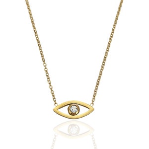 Gold Evil Eye Protection Pendant Necklace | Quality 18k Gold Long lasting Necklace