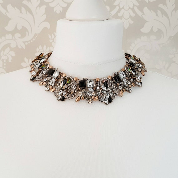 Black \u0026 Gold Statement Necklace Luxury 