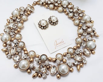 Pearl & Gold Ladies Necklace and Earring Set || Jewellery Set || Pearl Jewellery for Special Occasions