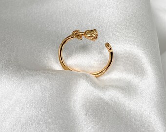 Anello Impilabile Delizioso Argento Sterling Placcato Oro
