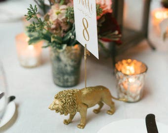 Zoo wedding Table Number Holders - Wedding Place Card Holders -  Pick Your Party Animal - Animal Wedding Decor