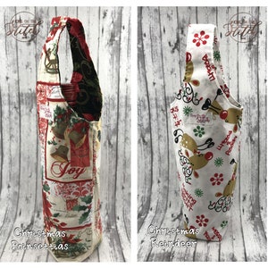 Wine Bottle Gift Bag / Wine Tote / Water Bottle Tote / Wine Gift Bag image 2