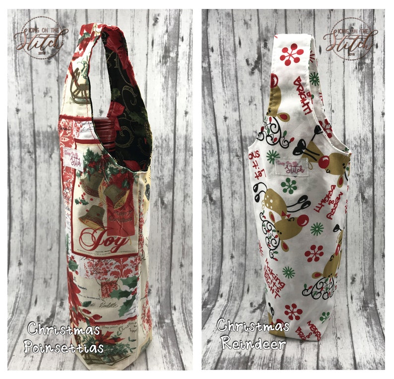 Wine Bottle Gift Bag / Wine Tote / Water Bottle Tote / Wine Gift Bag image 2