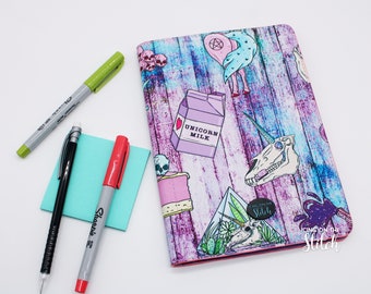 Creepy Unicorn Junior Legal Pad Cover / Notepad Cover / Notepad Holder / Fantasy