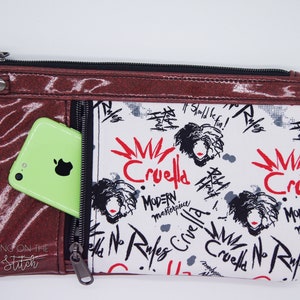 Cruella Zippy Clutch / Fashonista / Wristlet Purse / Clutch Purse / Travel Purse / Large Wallet / Cute Dog / Modern Masterpiece image 5