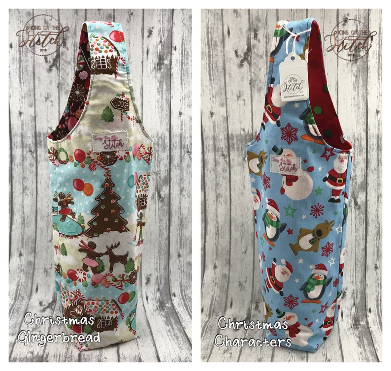 Wine Bottle Gift Bag / Wine Tote / Water Bottle Tote / Wine Gift Bag image 5