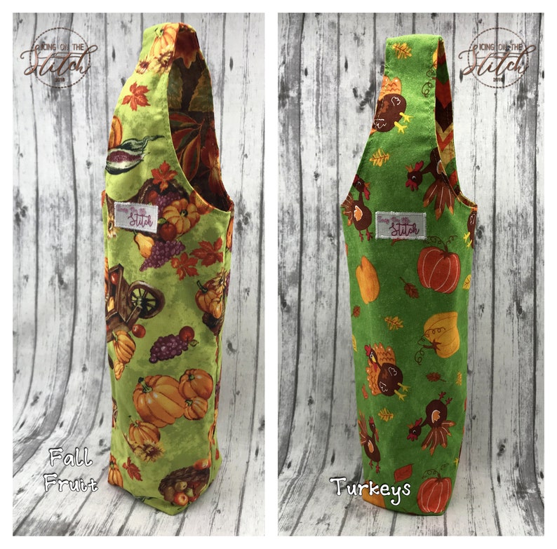 Wine Bottle Gift Bag / Wine Tote / Water Bottle Tote / Wine Gift Bag image 6