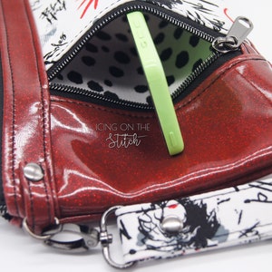 Cruella Zippy Clutch / Fashonista / Wristlet Purse / Clutch Purse / Travel Purse / Large Wallet / Cute Dog / Modern Masterpiece image 4