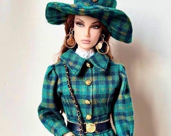 Plaid Doll Dress Set: Fashion Royalty 12 Inch Doll Clothing