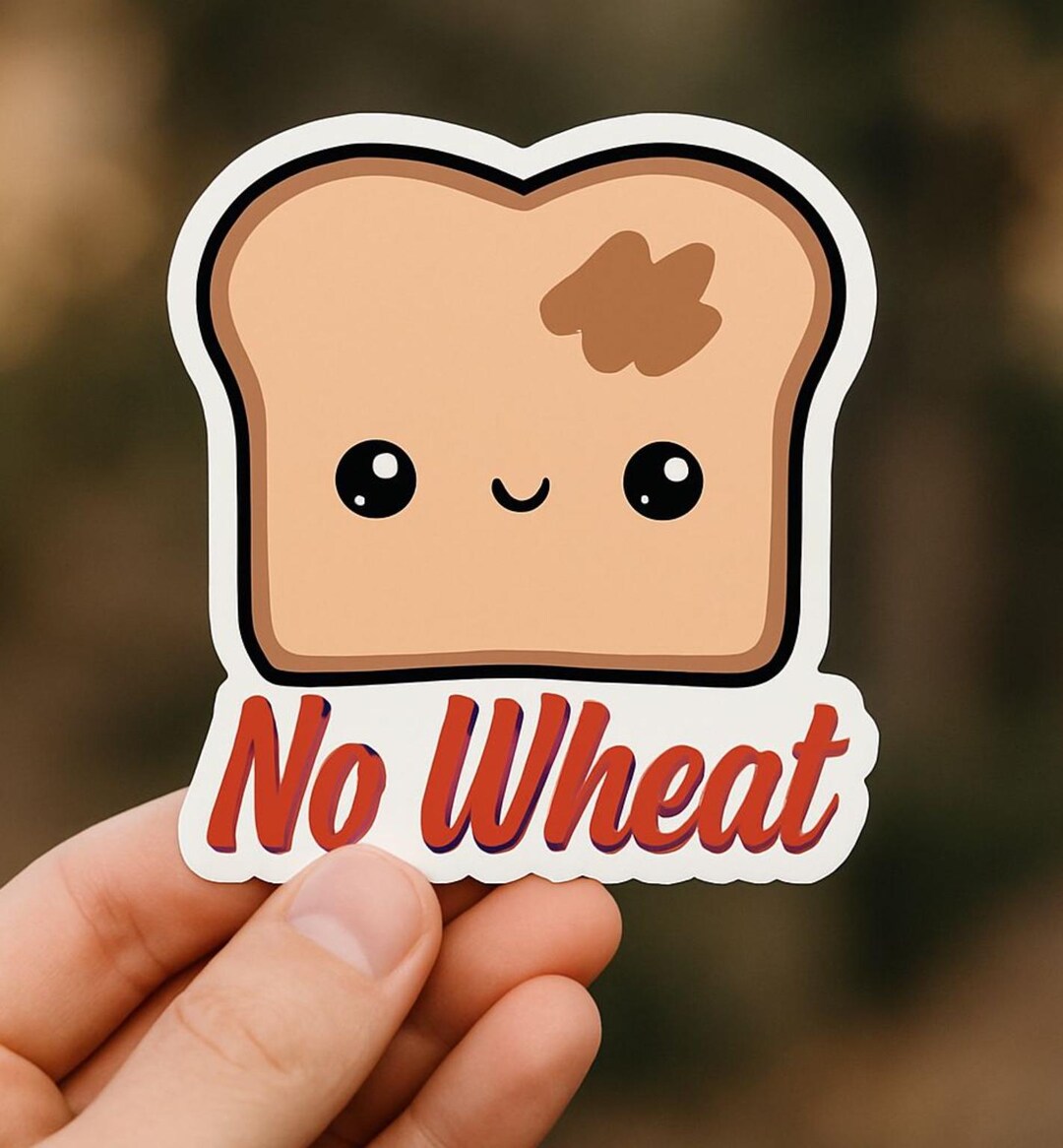 No Wheat Toast Sticker, Wheat Allergy Sticker, Celiac Disease Sticker ...