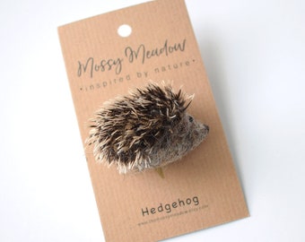 Hedgehog Brooch, Needle Felted Hedgehog, Wool Brooch, Nature Gift, Woodland Animals, Tiny Hedgehog