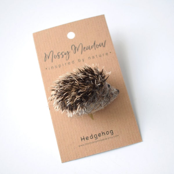 Hedgehog Brooch, Needle Felted Hedgehog, Wool Brooch, Nature Gift, Woodland Animals, Tiny Hedgehog