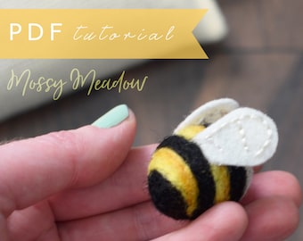 Needle Felting Tutorial, Bumble Bee PDF, Digital Download, Craft Instructions, DIY Bee