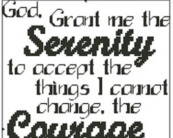Serenity Prayer Cross Stitch Chart