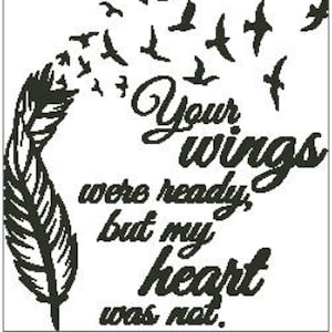 Your Wings Were Ready Cross Stitch Chart - Feather with Birds