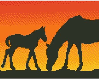 Horses at Sunset Cross Stitch Chart