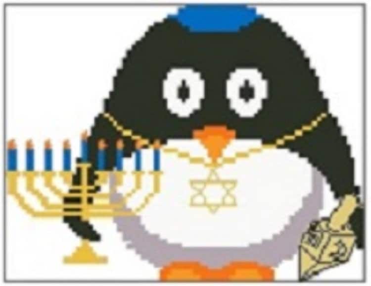 Hanukkah Presley Penguin Cross Stitch Chart | Etsy