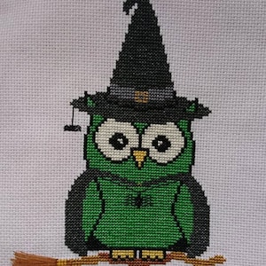 Witch Ollie Owl Cross Stitch Chart