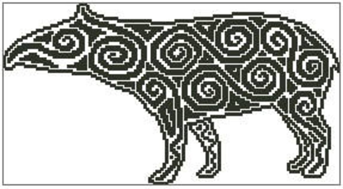 Tapir Chart Tribal Tapir Cross Stitch Chart - Etsy