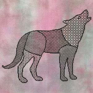 Blackwork Wolf Cross Stitch Chart