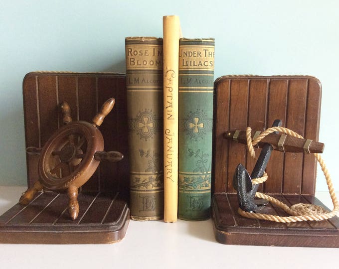 Mid Century Nautical Bookends 1950's Coastal Home Decor Etsy