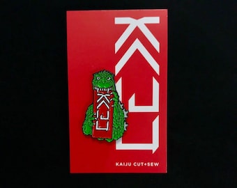 Kaiju Cut & Sew + Godzilla Biting Logo Enamel Pin