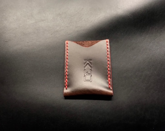 Kaiju Minimalist Single Pocket Card Holder - Dark Mocha Horween Leather - Handmade in Austin, Texas