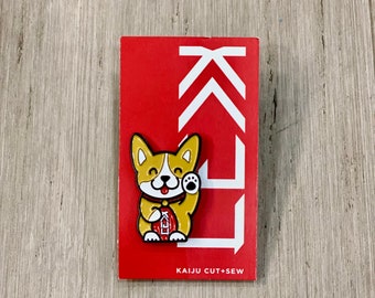 Kaiju Cut and Sew “Waffles Tha Corgi” enamel pin