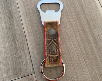 Kaiju Rustic Horween Leather Bottle Opener, Key Chain