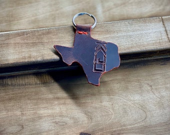 Kaiju “Chocolate Brown” Leather Texas Keychain | Handmade in Austin, Texas