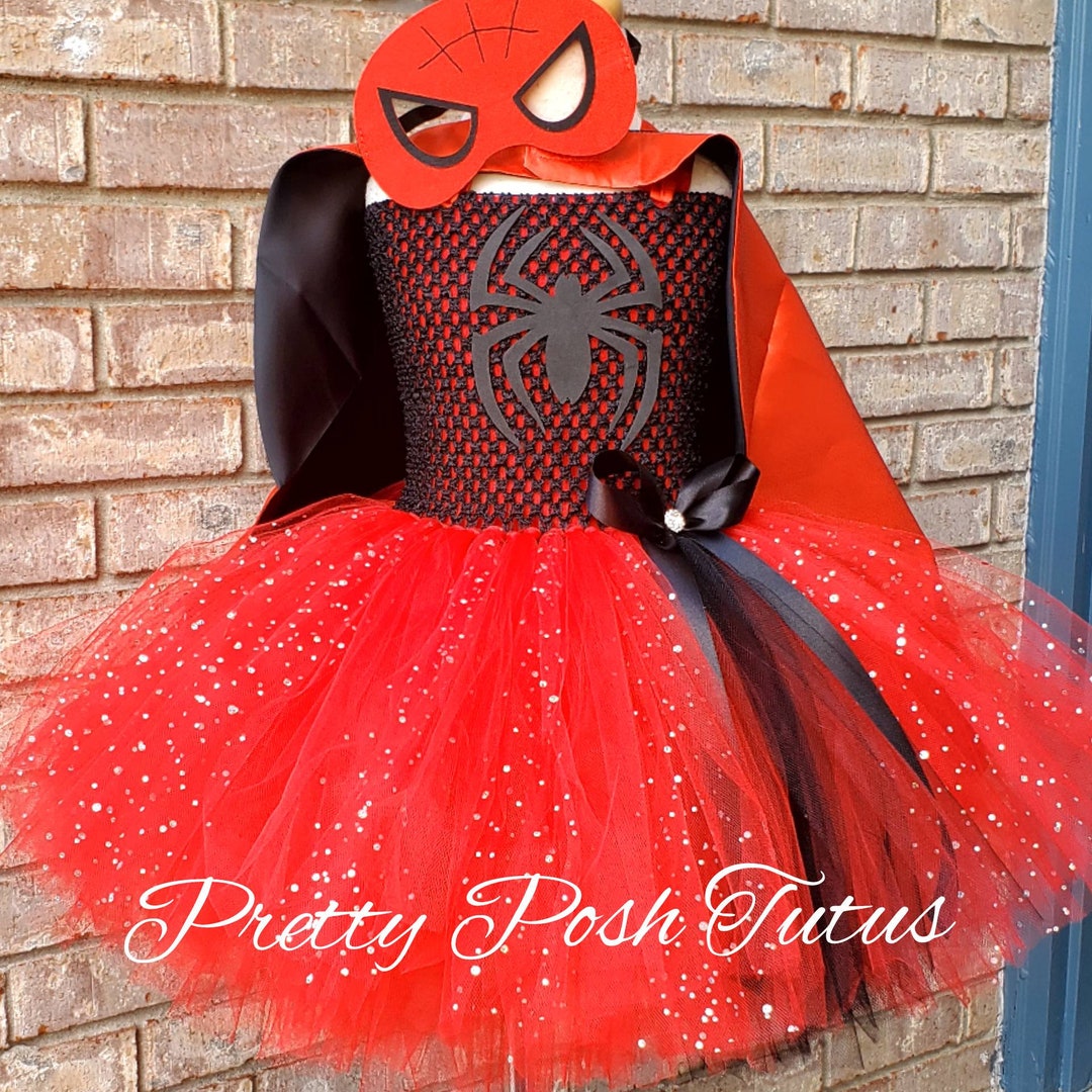 Spider Man Costume Spiderman Dress Cape and Mask All 3 Etsy