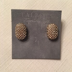 Vintage Talbot&#39;s Gold-tone with Crystals Better Fashion Pierced Earrings Jewelry