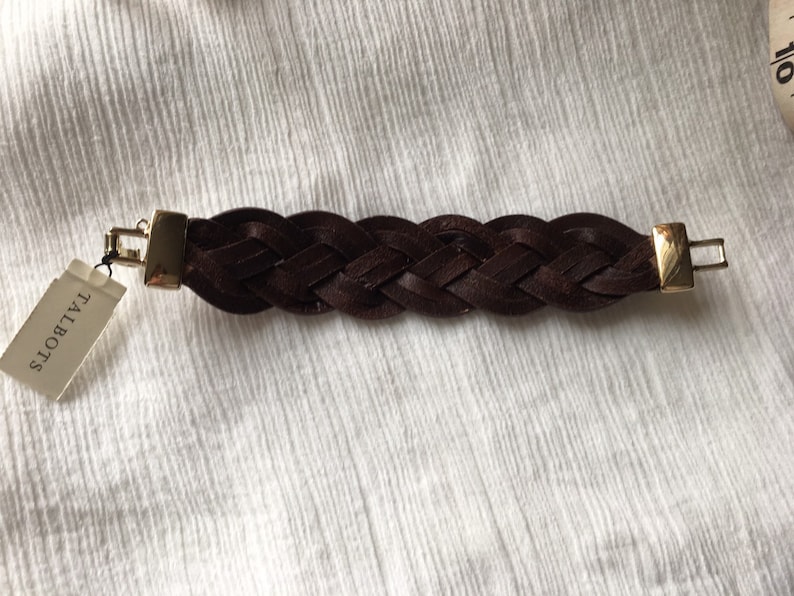 Talbots Better Fashion Statement Jewelry Leather Cuff Bracelet VintageNew with original Tag