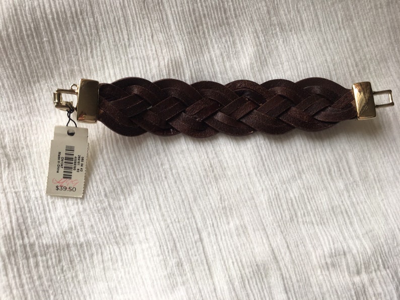 Talbots Better Fashion Statement Jewelry Leather Cuff Bracelet VintageNew with original Tag