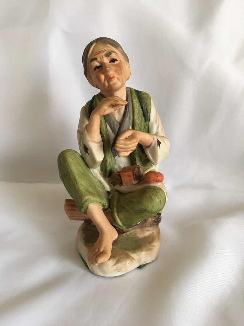 Vintage HOMCO Asian Older Woman Figurine 1431 Collectible Etsy