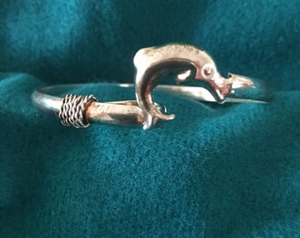 Bracelet manchette dauphin en argent sterling S925