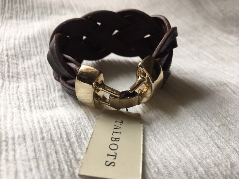 Talbots Better Fashion Statement Jewelry Leather Cuff Bracelet VintageNew with original Tag