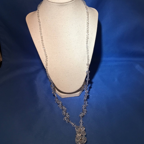 Vintage Aurora Borealis Opera Length Designer Necklace with 20" inch drop (40")