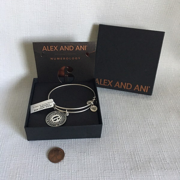 Alex and Ani Vintage Silver-Tone Numerology Number Six 6 Bracelet Jewelry Old/NWT