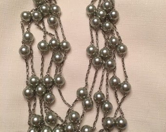 Collier décoratif boule argenté - Saint Thomas - goutte 20 cm