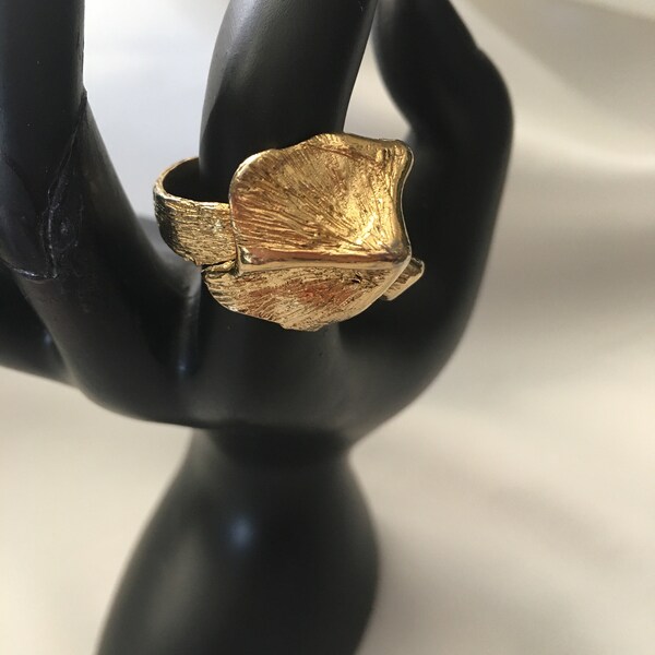 RARE! Gold Tone Gold Plated Grosse' 1970 Germany Chunky Ring