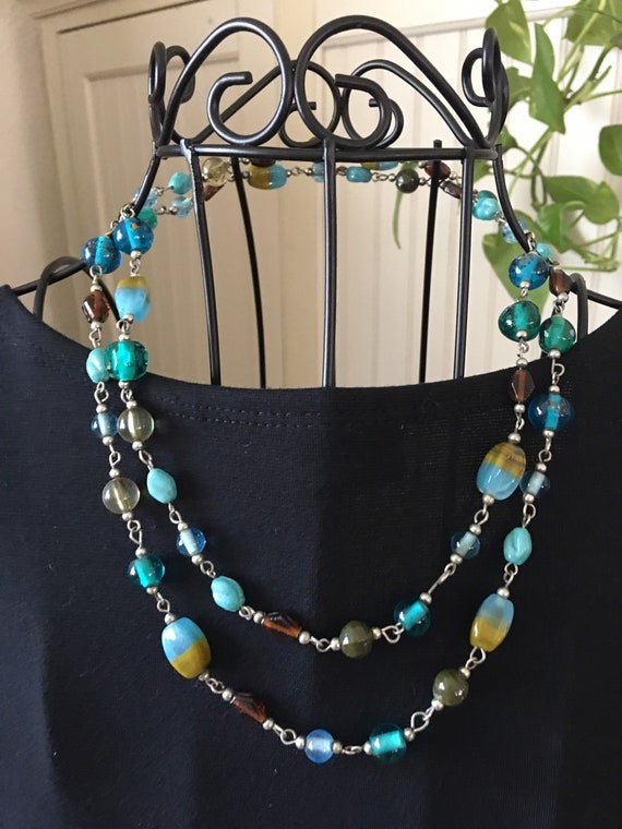 Vintage Multi-Color Turquoise Geometric Bead Beade