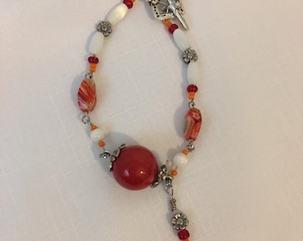 Pulsera vintage italiana con cuentas Millefiori de plata de ley: ¡colorida!