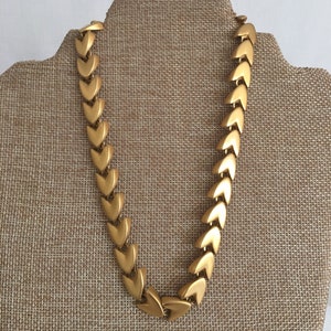Anne Klein II Vintage Brushed Gold Collar Choker Toggle Necklace Collectible Circa 1990&#39;s 17&quot;&quot;