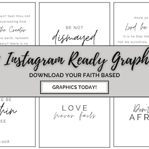 Instagram Bible Verse Graphics | 58 Bible Verses for Social Media  |  Social Media Ready Quotes | Christian Quotes