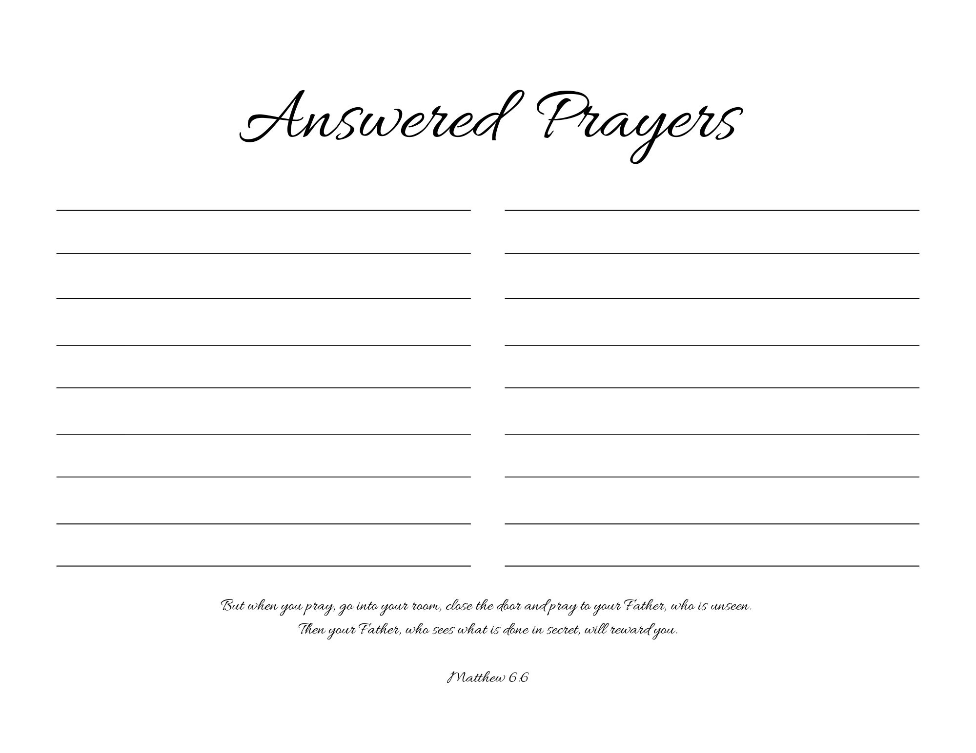 Lista de oraciones respondidas / Lista de oraciones - Etsy España